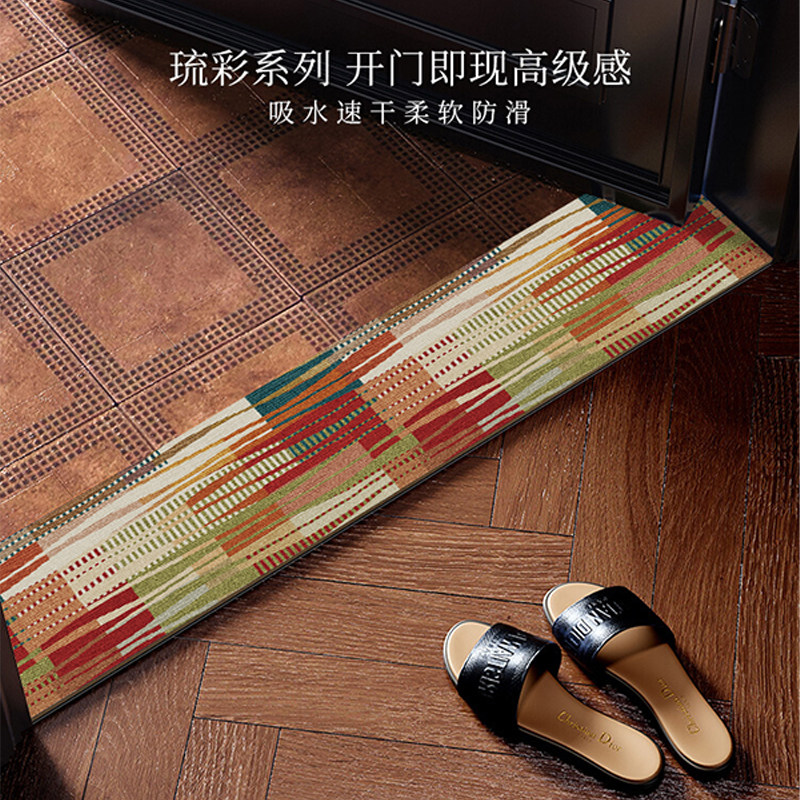 Retro threshold stone floor mat window sill entry door kitchen ultra-narrow strip carpet wash-free bathroom absorbent foot mat