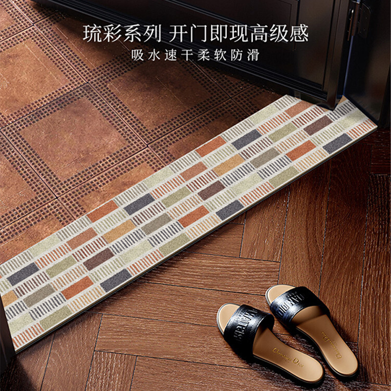 Retro threshold stone floor mat window sill entry door kitchen ultra-narrow strip carpet wash-free bathroom absorbent foot mat