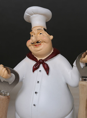 美式田园树脂厨师人物拍照道具