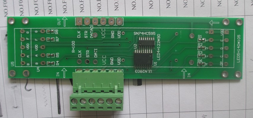 4寸 5寸数码管显示模块 可多位级联 74HC595 ULN2803