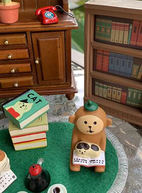 猫部杂货 猫咪小伙伴宅家看书喝咖啡微场景公仔树脂摆件车载礼物