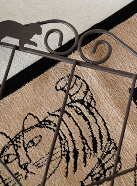 猫部杂货日系小黑猫铁艺ipad支架