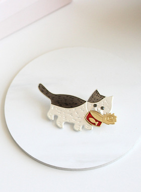 猫部杂货日系罐头金属装饰章