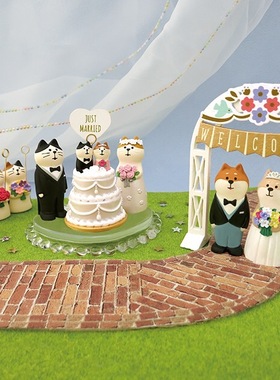 猫咪摆件婚礼新郎新娘摆件