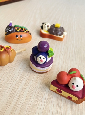 猫部杂货日系食玩面包蛋糕烘焙咖啡店可爱少女心甜食摆件迷你场景