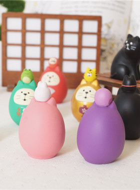 猫部杂货decole招福祈愿达摩摆件