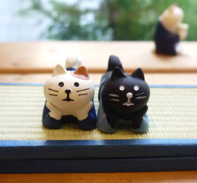 猫部杂货decole托腮思考小摆件