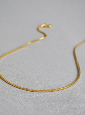 博主ins同款方形柔顺曲线之美简约百搭个性短款项链颈链女蛇骨链