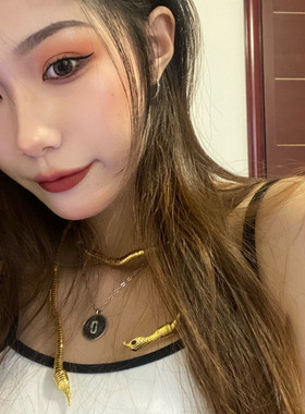 黑暗土酷开口随意造型项圈X215Studio蛇形设计感项链Chaifu蛇