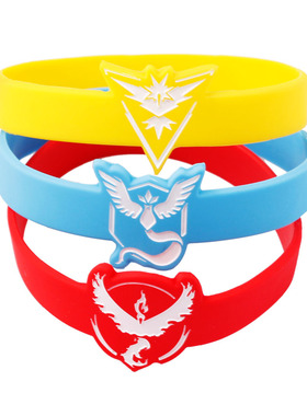 口袋妖怪系列POKEMON GO 团队类型标志手环 硅胶手环手链热卖