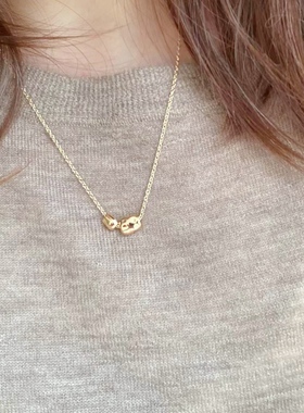 闭眼入 极简高级感金属豆豆锁骨链一款多戴百搭饰品