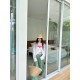 NanaByNana Matcha Mint Tencel ສີຂຽວ Striped Pants ແມ່ຍິງພາກຮຽນ spring ຊື່ກ້ວາງຂາບາດເຈັບແລະ Pants