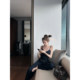 NanaByNana Leisurely Summer Lazy Relaxed Knitted Camisole Women's Summer High Waist Trousers Set two-piece