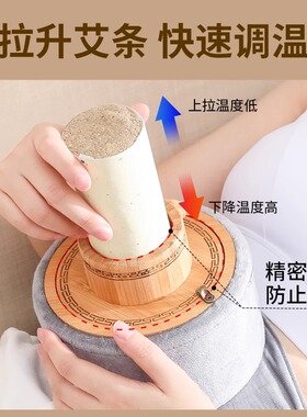 雷火灸艾灸盒艾条支架艾炙肚子腹部器具随身灸家用实木竹制无烟罐