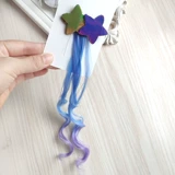 Детский милый парик с бантиком, аксессуар для волос, кудрявая заколка для волос, градиент