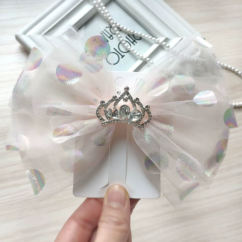 Детская заколка для волос для принцессы с бантиком, свежий аксессуар для волос, милые шпильки для волос