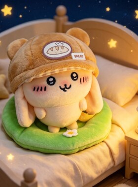 日本LEEQEJ可爱垂耳兔乌萨奇炭烤小面包毛绒包挂件玩偶生日礼物