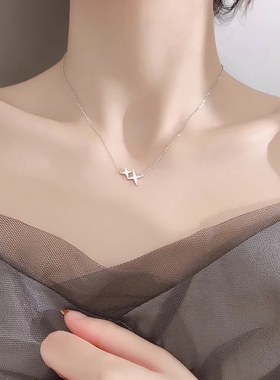 四芒星s925纯银项链女