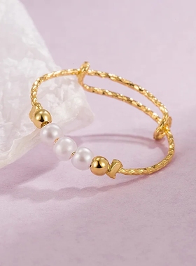 三颗珍珠戒指女款高级感可调节