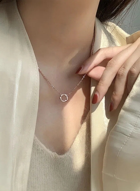 925纯银莫比乌斯锁骨链精致轻奢