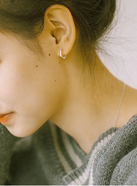 睡觉不用摘的耳钉女纯银简约韩国