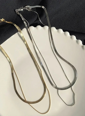 925银双层冷淡风轻奢小众蛇骨链