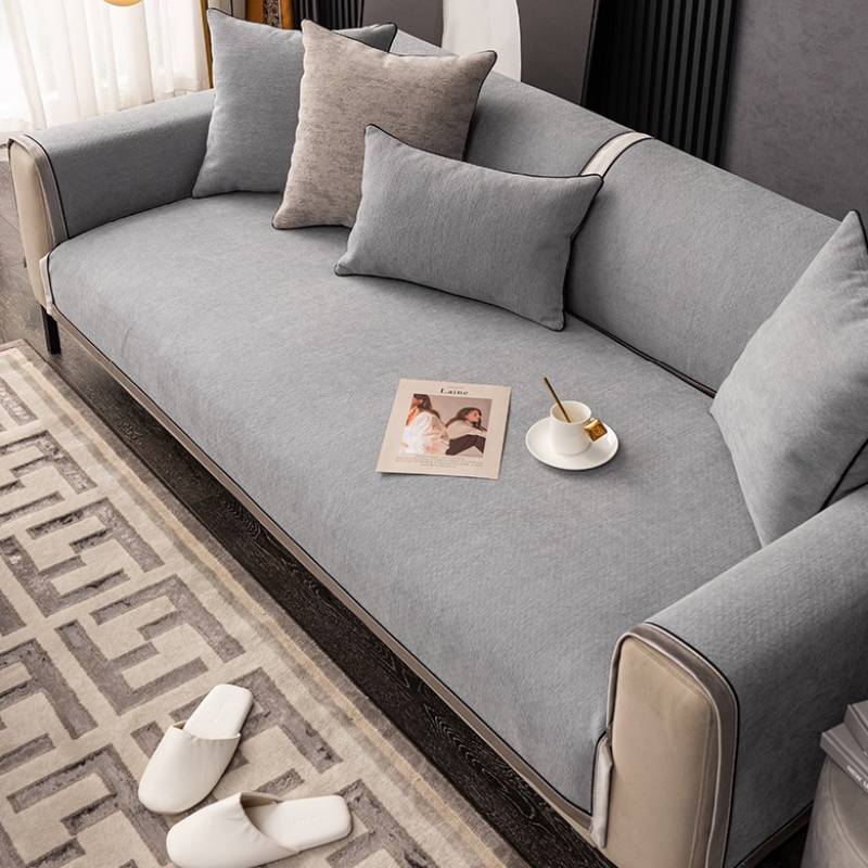 沙发垫防滑四季通用简约现代轻奢风坐垫客厅灰色米色靠背沙发套罩