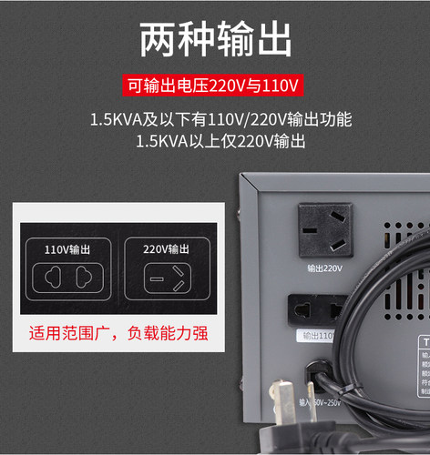 正泰稳压器TND1 220v家用单相全自动空调调压交流三相TNS1 380v - 图0