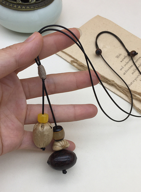 禅意中式菩提莲花手编项链