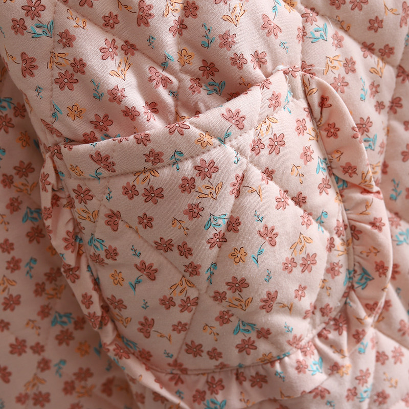 小碎花薄棉睡衣女秋冬季保暖全棉田园风薄款纯棉夹棉睡衣家居服套,淘宝优惠券,粉丝福利购,淘宝优惠卷