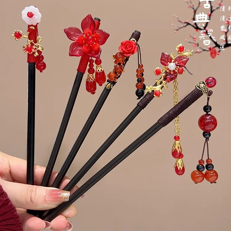 儿童发簪新中式簪子女古风马面裙配饰女童汉服头饰步摇发钗高级感,淘宝优惠券,粉丝福利购,淘宝优惠卷