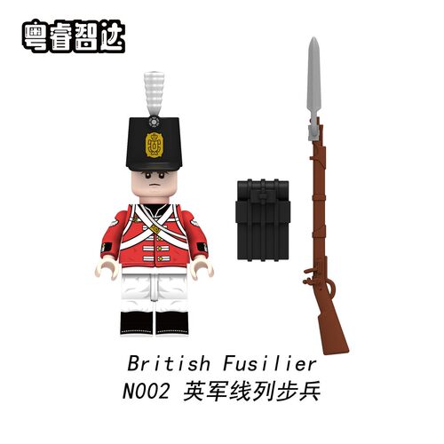粤睿智达拿破仑战争积木人仔英国线列步兵绿夹克高地风笛手玩具 - 图1