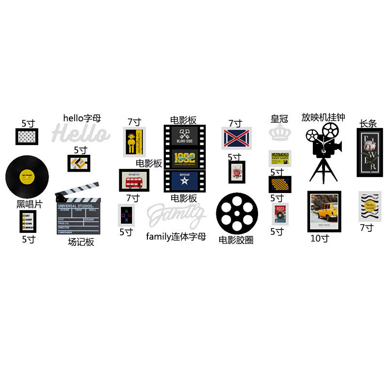 抖音直播餐厅现代简约照片墙企业办公室电影院装饰画相框挂墙组合
