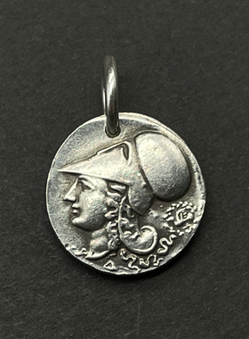 复古希腊神话银币吊坠雅典娜情侣