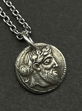 复刻古希腊神话戏剧纯银吊坠硬币