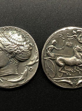 古希腊神话银币arethusa情侣吊坠