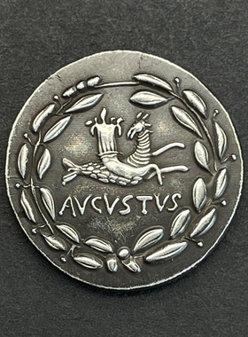 古罗马屋大维摩羯座纯银古币吊坠