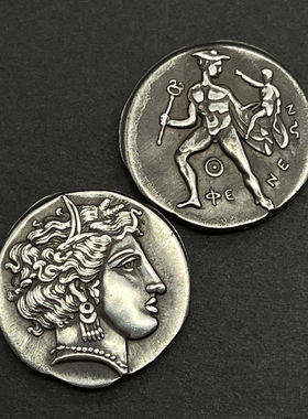 古希腊丰饶女神纯银吊坠古币项链