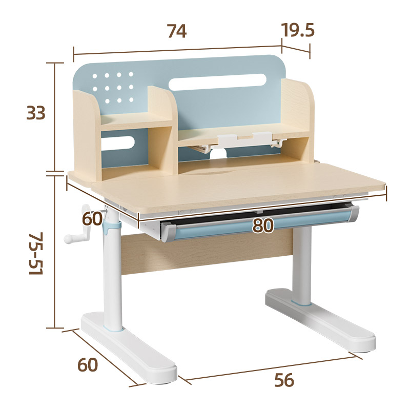 生活诚品实木书桌椅儿童学习桌可升降小学生家用作业写字桌课桌椅-图3