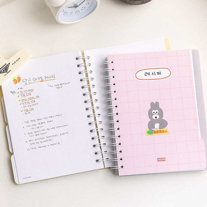 韩国romane卡通线圈A5横线空白记事本索引PP面学生办公笔记本手账 - 图1