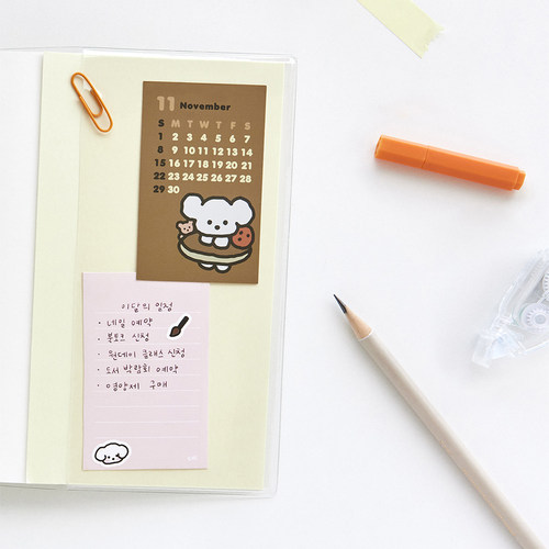 韩国livework可爱卡通小卡月历12张迷你日历装饰卡片双面纸质备忘 - 图2
