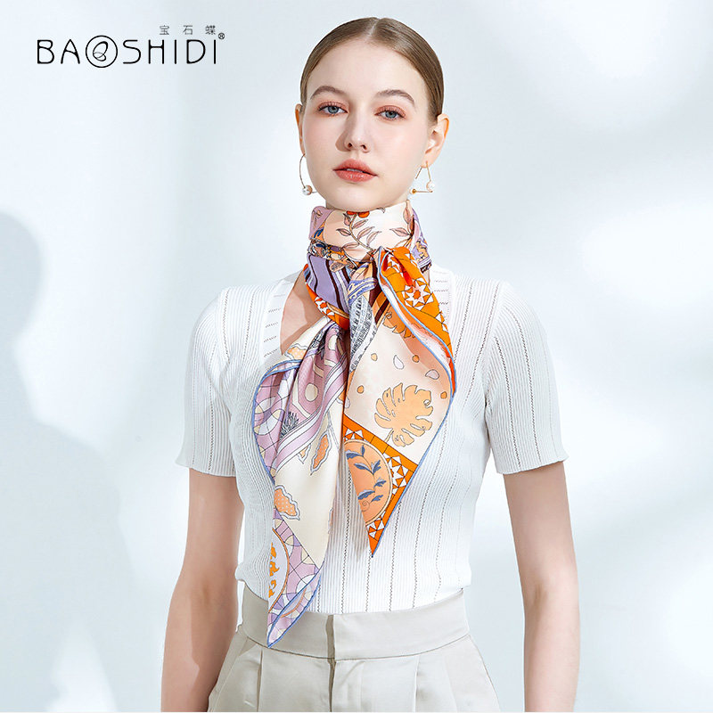 宝石蝶双面女大方巾桑蚕丝礼盒包装 宝石蝶服饰围巾/丝巾/披肩