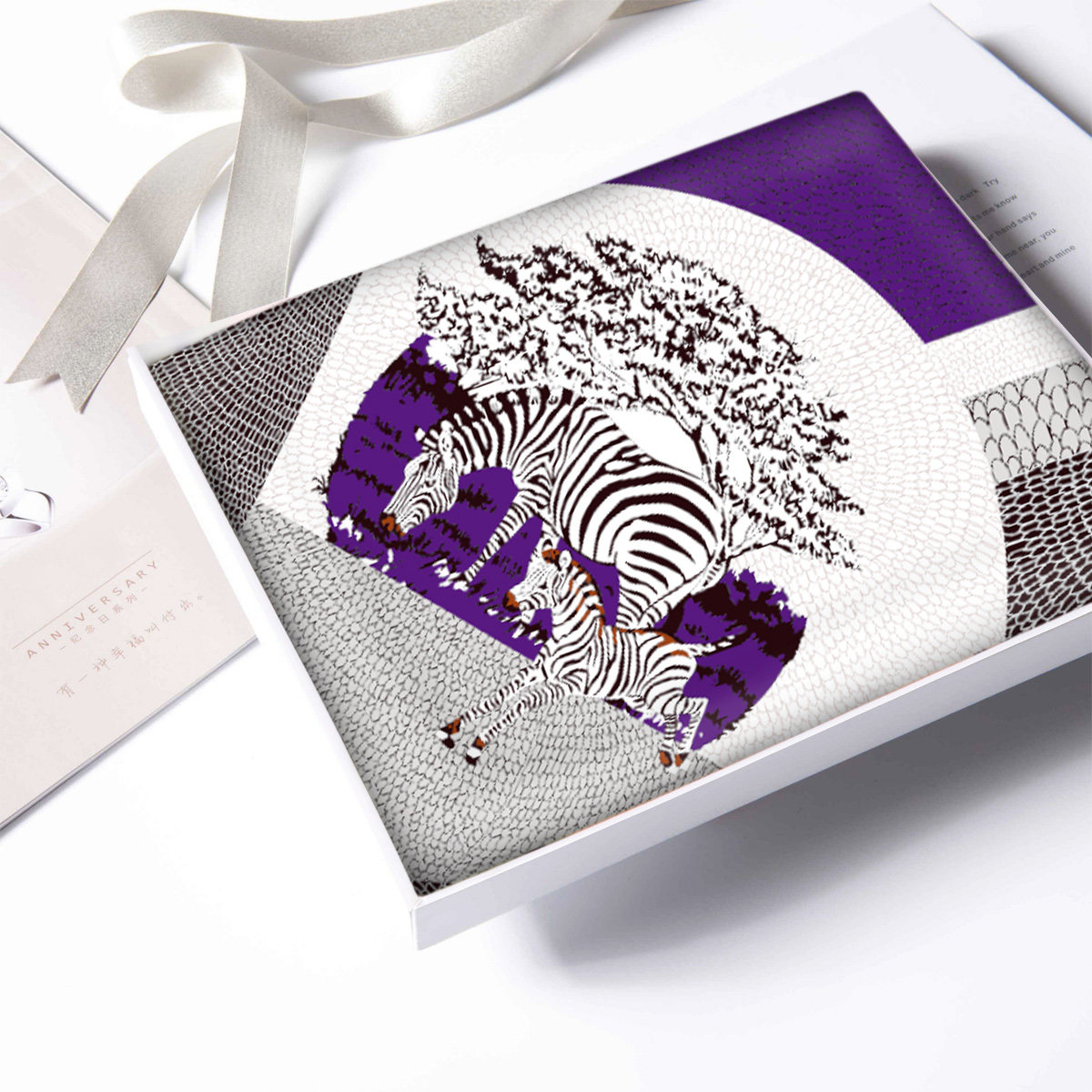 宝石蝶真丝丝巾送妈妈送老师长辈礼物杭州丝绸礼品桑蚕丝围巾披肩