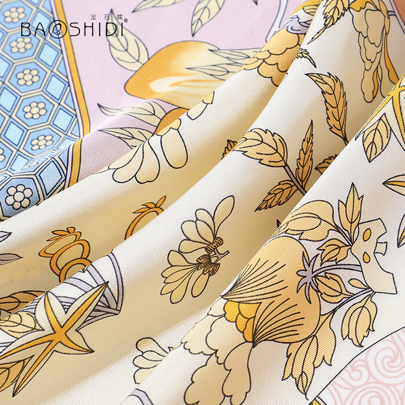 宝石蝶双面100%桑蚕丝女/桃李丝巾 宝石蝶服饰围巾/丝巾/披肩