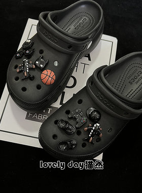 [少年冒险家]原创设计Crocs洞洞鞋花鞋扣中性男女情侣款套装趣味