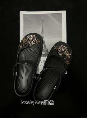 豹纹野性优雅鞋花扣适配Crocs