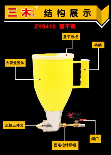 哲禹三代真石漆塑料喷枪不调带调特调弹涂枪氟碳漆外墙涂料喷漆枪 - 图0