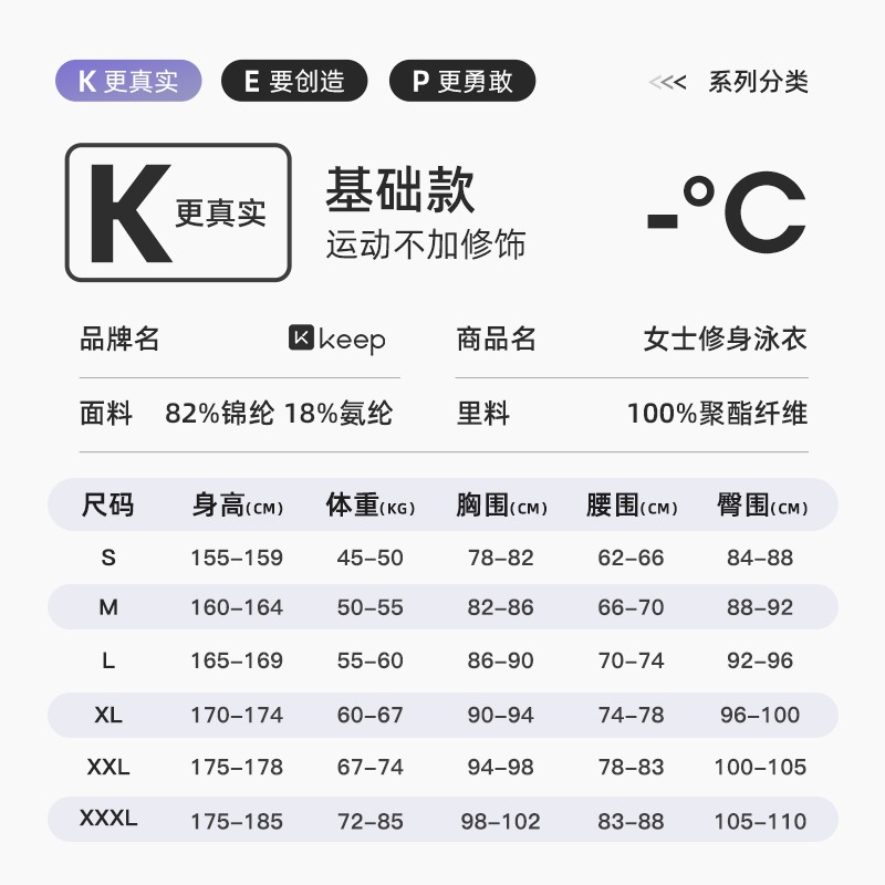 Keep泳衣女士2024新款夏保守遮肚显瘦连体游泳衣大码胖时尚泳装 - 图3