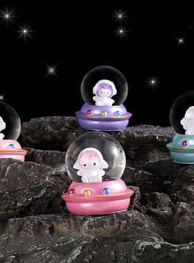 多款宠物公仔水晶球雪花发光树脂摆件玻璃球儿童玩具朋友礼物