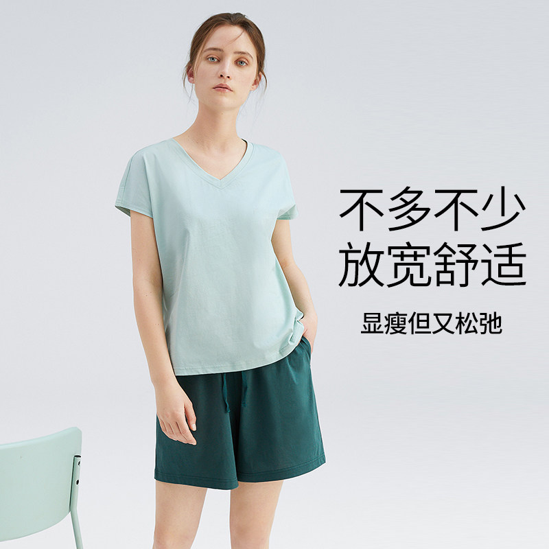淳度2023新款女夏纯棉丝光棉睡衣 淳度服饰睡衣/家居服套装